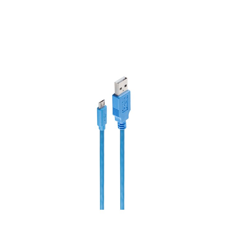 Lade- und Synckabel USB A/ micro B Nylon blau 1,2m