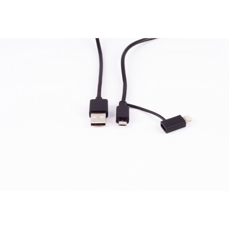 USB Lade-Sync Kabel 2in1,Micro + 8-PIN St., 1m