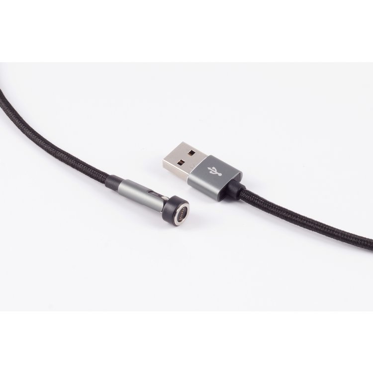 USB-A Magnetkabel, 3in1, 540°, 7-Pin, schwarz, 2,0m