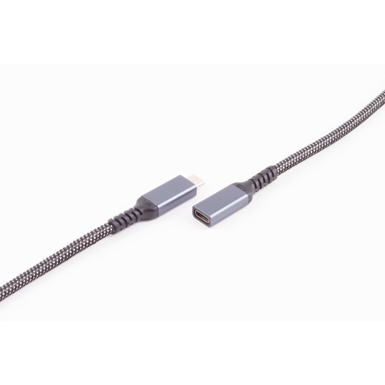 USB-C Ladekabel, 3.2, 90°, 100W PD, Textil, 1m