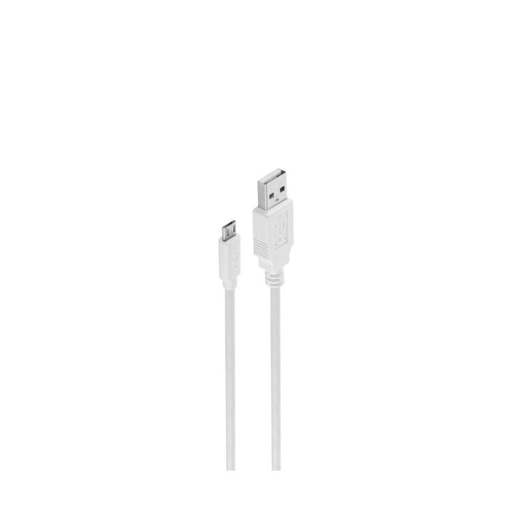 USB-Lade- und Synckabel USB A / micro B weiß 1,8m