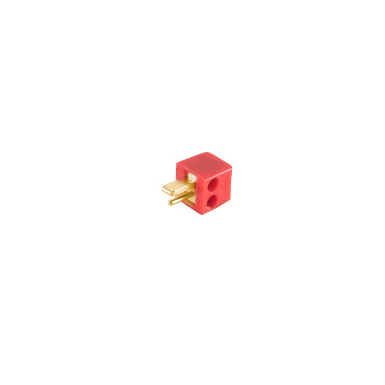 LS-Winkelstecker mini, schraubbar, vergoldet rot