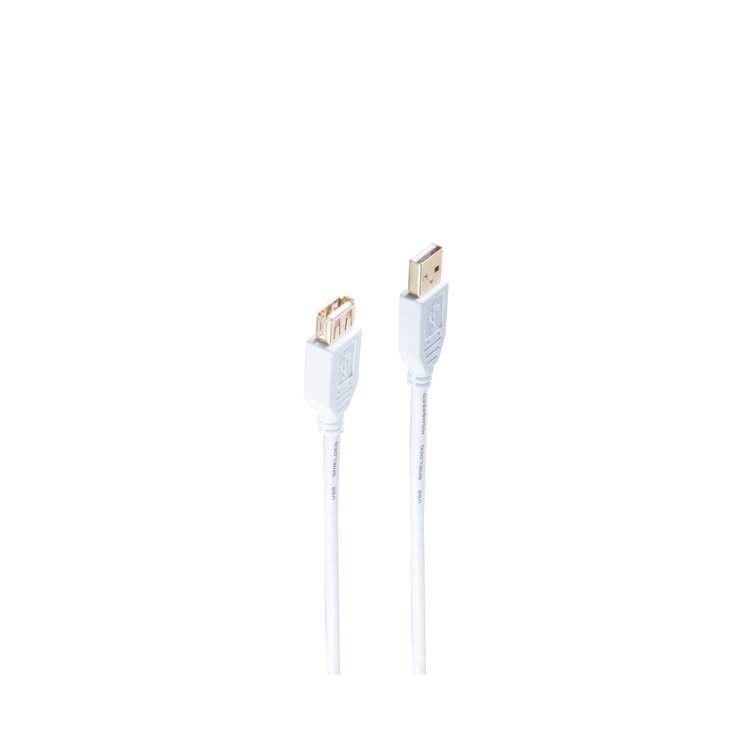 USB Kabel A St./A Buchse  verg. 2.0 weiß 3m