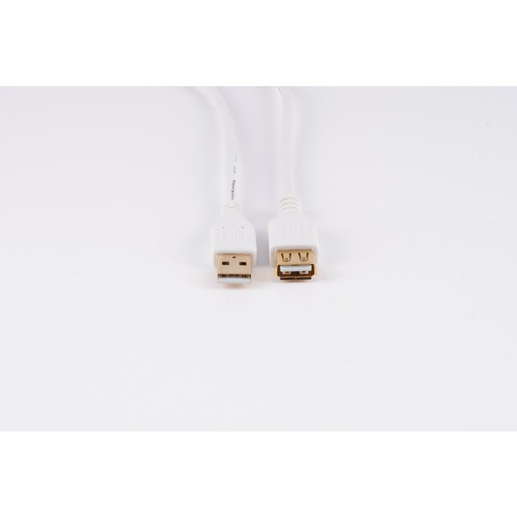 USB Kabel A St./A Buchse FERRIT verg. 2.0 weiß 5m