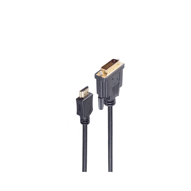 HDMI Stecker / DVI-D 18+1 Stecker verg. Ferrit 2m