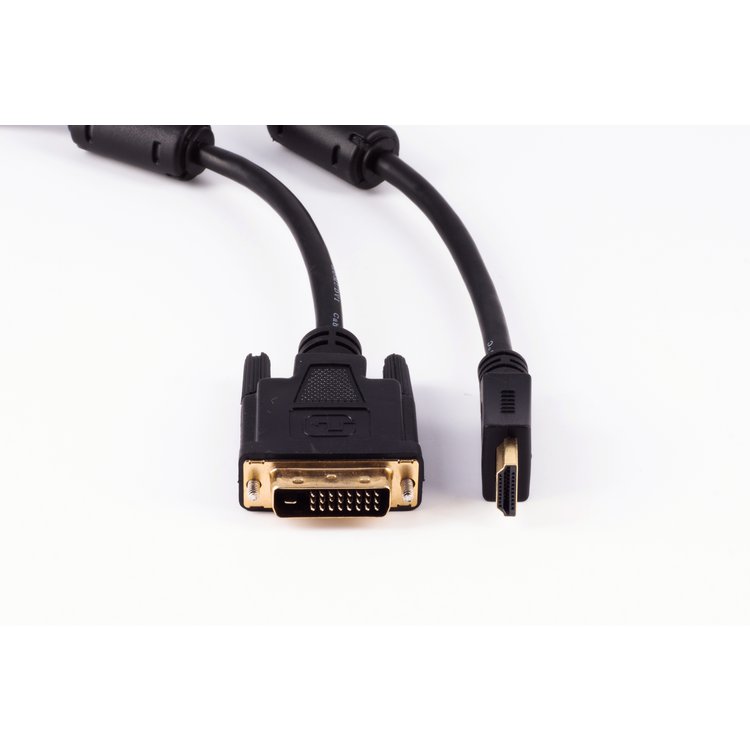 HDMI Stecker / DVI-D 18+1 Stecker verg. Ferrit 3m