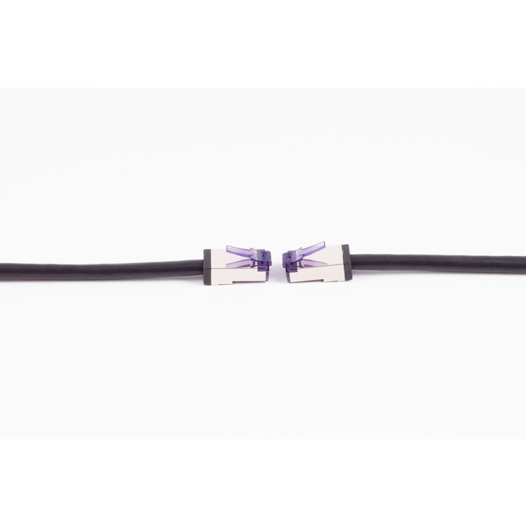 Flexline®-Patchkabel cat. 6A S/FTP, kurze Bauform, PIMF, schwarz, 0,25m