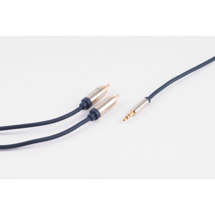 Flexline®-3,5mm Klinken-Kabel auf 2xCinch Stecker RCA, 5m