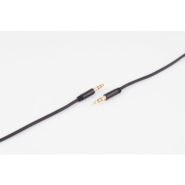 Flexline®-mini 3,5mm Klinke AUX Kabel, 3-polig, schwarz 1,5m