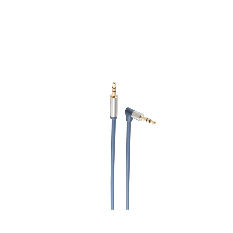 3,5mm Klinken-Kabel, WINKEL-GERADE, vergoldete Kontakte, extra dünn, SLIM LINE - 0,75m