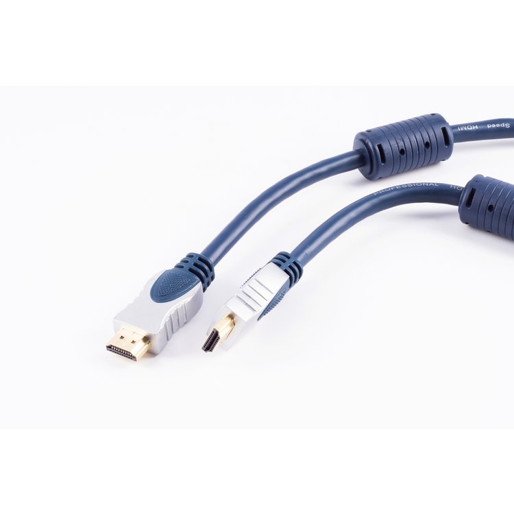 High Speed HDMI Kabel mit Ethernet, vergoldete Kontakte, 2x Ferrit, ULTRA HD, 3D, 1m