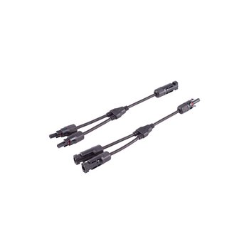 PV4 T-Adapterkabel Set, 2/1, 4mm², schwarz/schwarz, 30cm