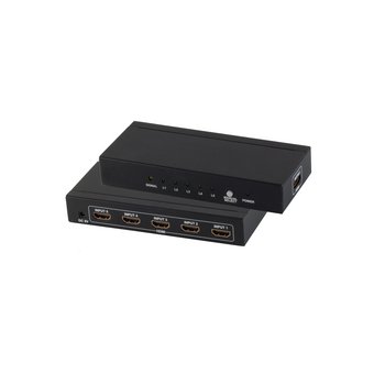HDMI Switch, 5x IN 1x OUT, 4K2K, 3D, Metallgehäuse, VER1.4