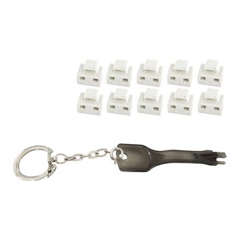 RJ45-Port Blocker mit Schlüssel (1x Schlüssel, 10x Schlösser), weiß