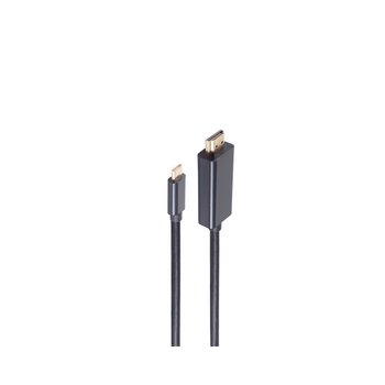 HDMI A Stecker/ USB 3.1 C Stecker, 4K, schwarz, 3m