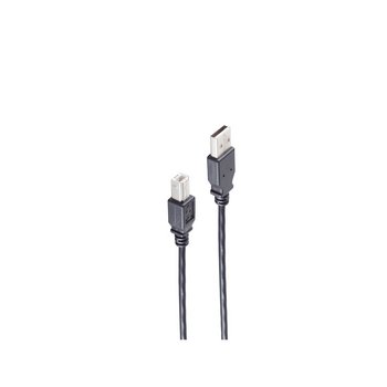 USB High Speed 2.0 Kabel, A/B Stecker, USB 2.0, schwarz, 1,0m