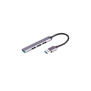 USB-A Hub, 3.0, 4-fach USB-A, ALU, slim, 0,12m