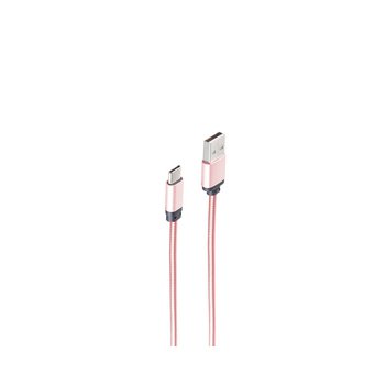 USB Lade-Sync Kabel A/ Type 3.1 C  Steel Rose 1m