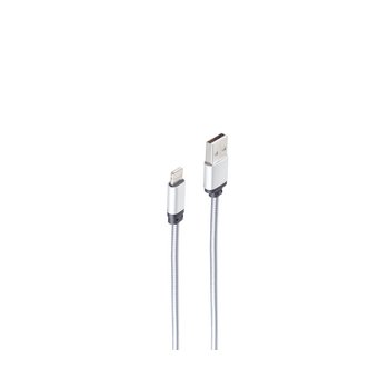 Lade-Sync Kabel USB A/ 8-pin Steel Silber 1,2m
