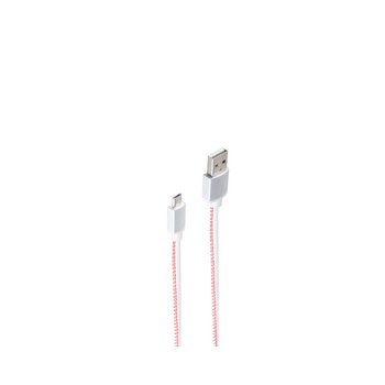 USB-Ladekabel A Stecker auf USB Micro B weiß, 0,3m