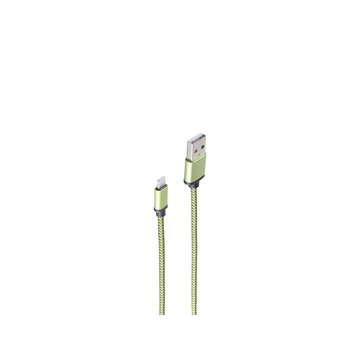 USB-Ladekabel A Stecker - 8-pin Stecker grün 0,9m