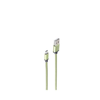 USB-Ladekabel A Stecker auf USB Typ C, grün 2m