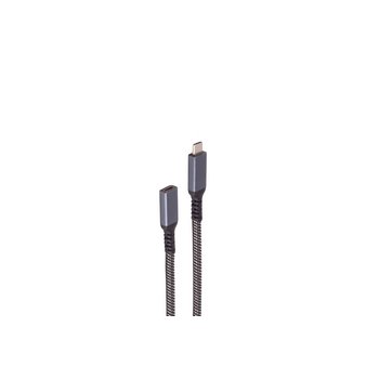 USB-C Verlängerungskabel, 3.2, PD, Textil, 0,5m