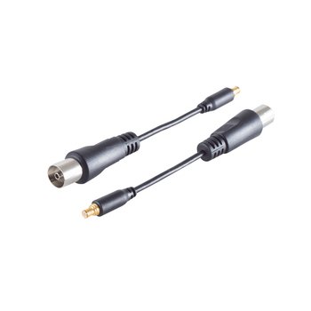 MCX Adapter, IEC-Buchse, PVC, schwarz