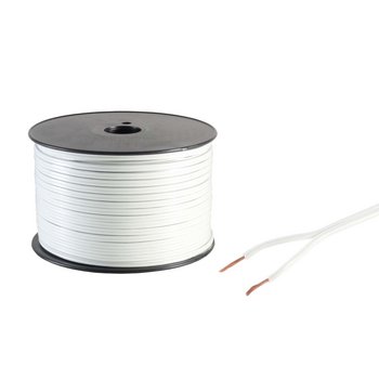 Lautsprecherkabel 2x0,75mm², weiß, Spule, CCA, 100
