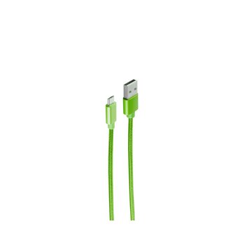 Lade- und Synckabel USB A/ micro B Nylon grün 1,2m