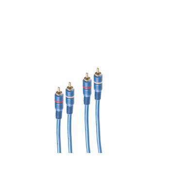 Cinchkabel 2 Stecker/ 2 Stecker TWIN Kabel blau 5m