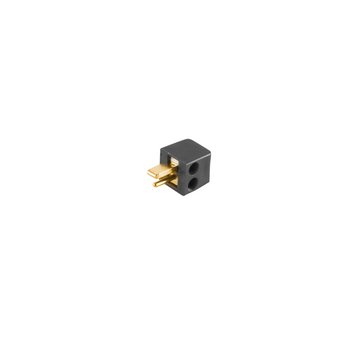 LS-Winkelstecker mini,schraubbar vergoldet schwarz