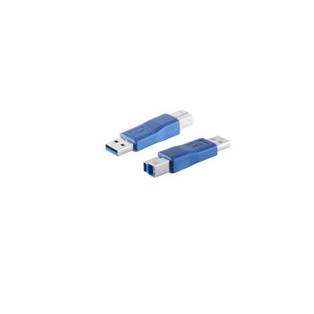 USB Adapter 3.0 A Stecker / B Stecker, blau