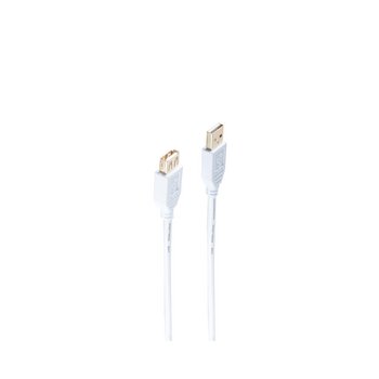 USB Kabel A St./A Buchse  verg. 2.0 weiß 5m