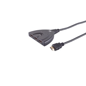 HDMI Umschalter 3x1, ABS, 4K60Hz, Eco, schwarz